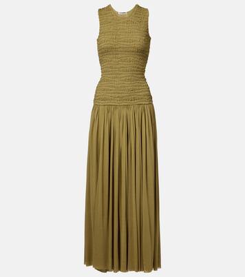 Shirred plissé maxi dress | Jil Sander