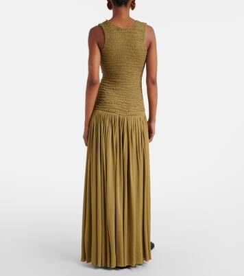 Shirred plissé maxi dress | Jil Sander