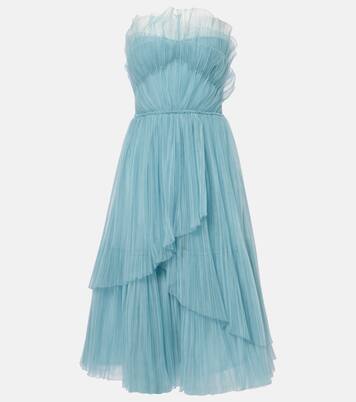 Dorea plissé tulle cocktail dress | Costarellos