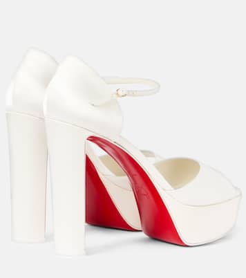 Sandales de mariée Sandaloo 130 à plateforme en crêpe de satin | Christian Louboutin
