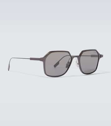 Oversized aluminum square sunglasses | Zegna