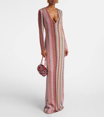 Robe longue Zigzag en lamé | Missoni