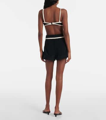 Shorts en mezcla de algodón de tiro alto | Adriana Degreas