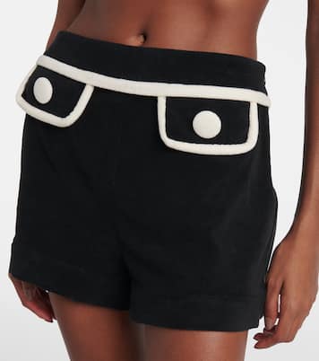 Shorts en mezcla de algodón de tiro alto | Adriana Degreas