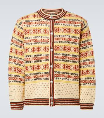 Marzipan jacquard wool cardigan | Bode