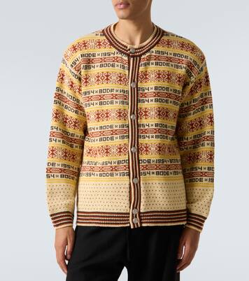 Marzipan jacquard wool cardigan | Bode