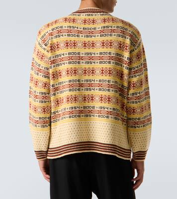 Marzipan jacquard wool cardigan | Bode