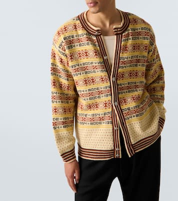 Marzipan jacquard wool cardigan | Bode
