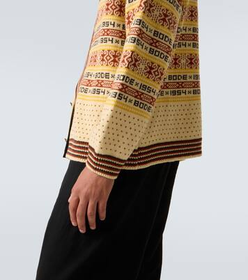 Marzipan jacquard wool cardigan | Bode