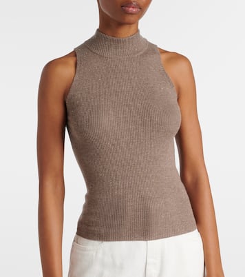Ribbed-knit turtleneck top | Brunello Cucinelli