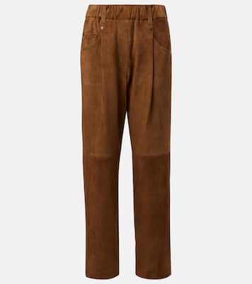 Pantalon droit en daim | Brunello Cucinelli