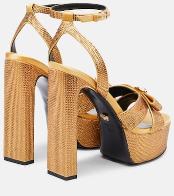 Plateausandalen Gianni Ribbon 140 mit Kristallen | Versace