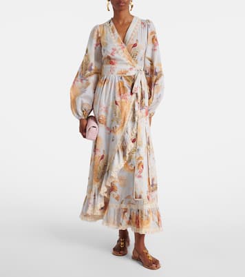 Vestido midi Ascension floral con volantes | Zimmermann