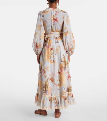 Vestido midi Ascension floral con volantes | Zimmermann
