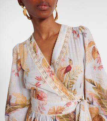 Vestido midi Ascension floral con volantes | Zimmermann