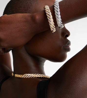 Armreif Sculpted Cable Flex® aus 18kt Gelbgold mit Diamanten | David Yurman