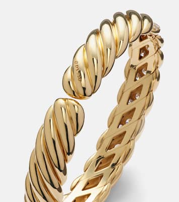 Armreif Sculpted Cable Flex® aus 18kt Gelbgold mit Diamanten | David Yurman
