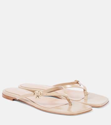 Ribbon patent leather thong sandals | Gianvito Rossi