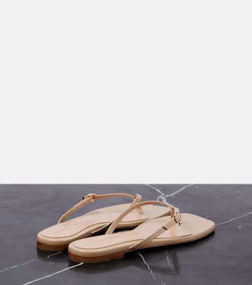 Ribbon patent leather thong sandals | Gianvito Rossi