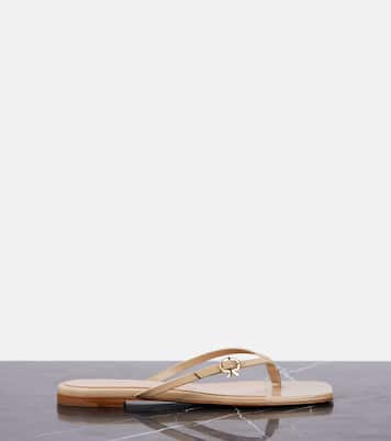 Ribbon patent leather thong sandals | Gianvito Rossi