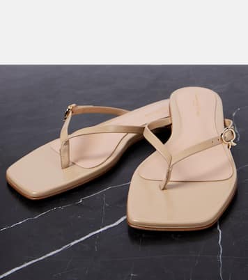Ribbon patent leather thong sandals | Gianvito Rossi