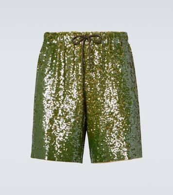 شورت برمودا مزيّن بالترتر | Dries Van Noten