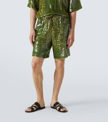 شورت برمودا مزيّن بالترتر | Dries Van Noten