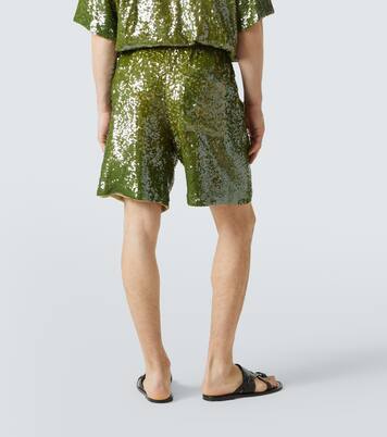 شورت برمودا مزيّن بالترتر | Dries Van Noten
