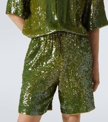 شورت برمودا مزيّن بالترتر | Dries Van Noten