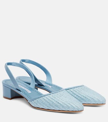 Slingback-Pumps Raffro aus Raffiabast | Manolo Blahnik