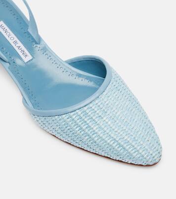 Slingback-Pumps Raffro aus Raffiabast | Manolo Blahnik