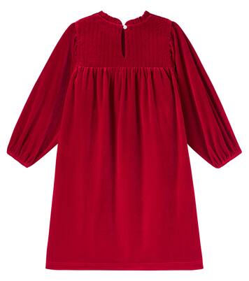 Domitilla embroidered ruffled velvet dress | C'era Una Volta
