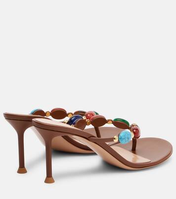 Embellished leather thong sandals | Gianvito Rossi