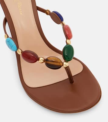 Embellished leather thong sandals | Gianvito Rossi