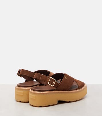 Suede platform sandals | Prada
