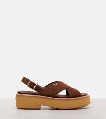 Suede platform sandals | Prada