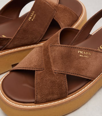 Suede platform sandals | Prada