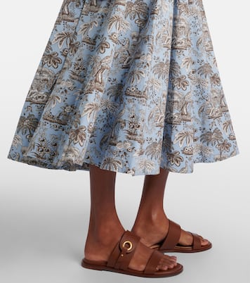 Wells floral cotton poplin midi dress | Staud