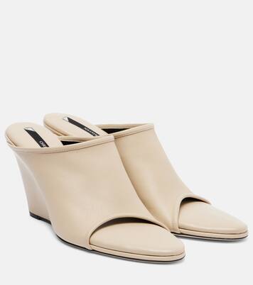 Strap Stretch 75 leather wedge mules | Christen