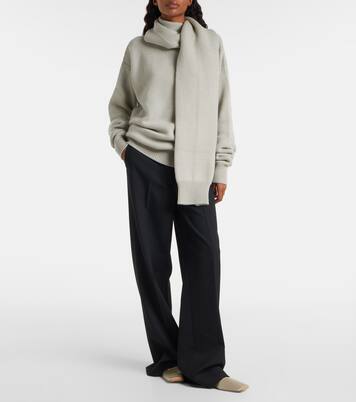 Scarf-detail cashmere sweater | Calvin Klein Collection