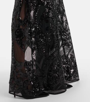 Obie sequined semi-sheer mesh jumpsuit | Norma Kamali