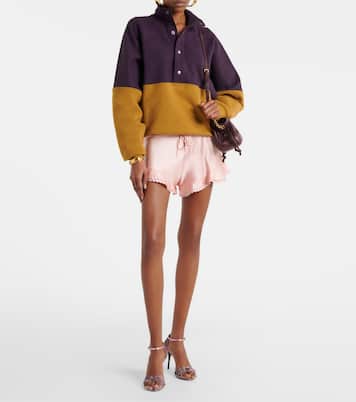 Scalloped silk satin shorts | Saint Laurent