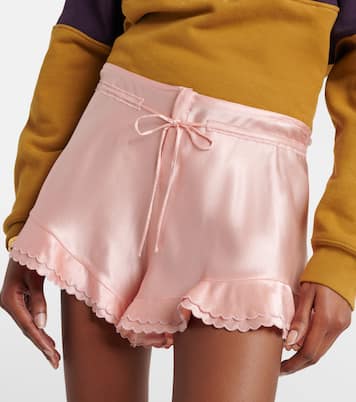 Scalloped silk satin shorts | Saint Laurent