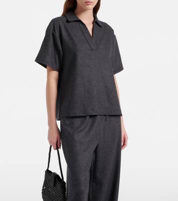 Modena wool and cashmere flannel polo shirt | Asceno