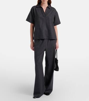 Modena wool and cashmere flannel polo shirt | Asceno