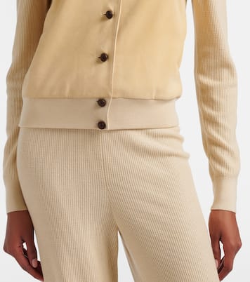 Acacia suede-trimmed cashmere and silk cardigan | Loro Piana