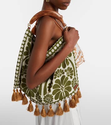Scarf Small fringed jacquard tote bag | Farm Rio