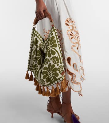 Scarf Small fringed jacquard tote bag | Farm Rio