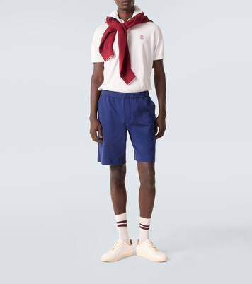 Polo in maglia di piqué di cotone con ricamo | Brunello Cucinelli