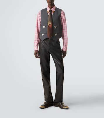 Pantalon droit en cuir | Versace